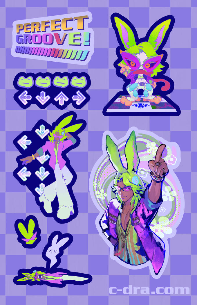 Dancing Green sticker sheet